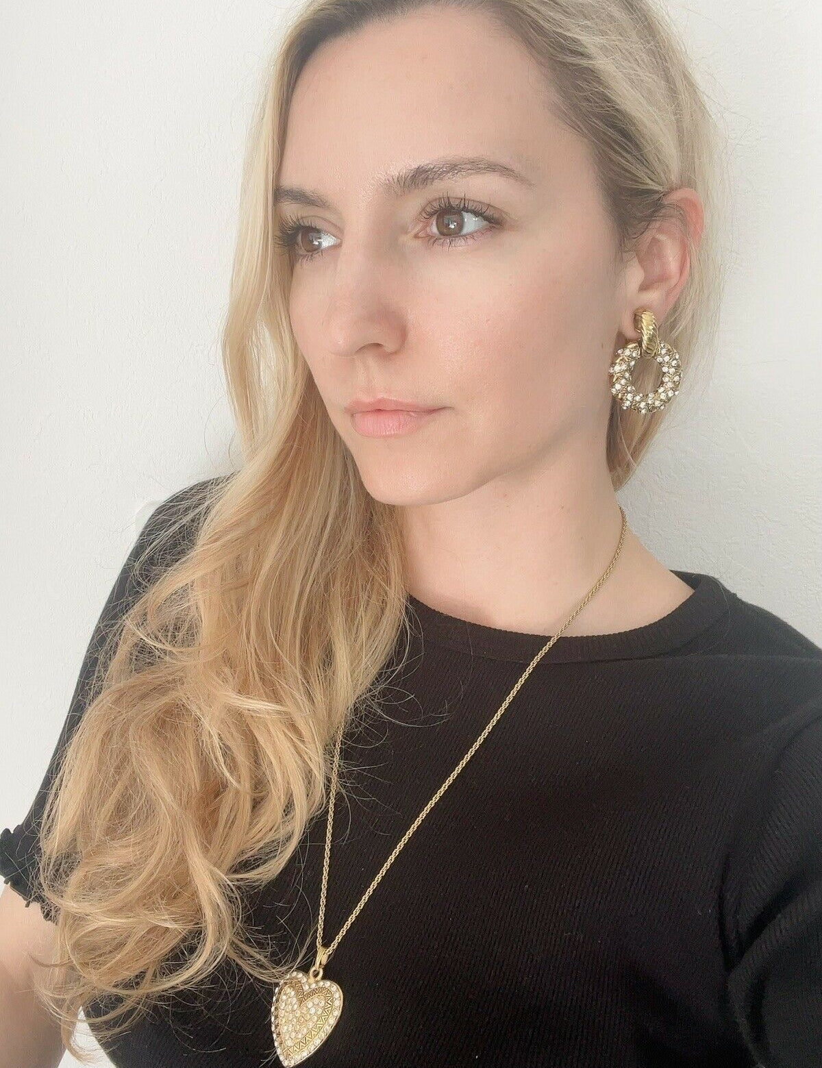 YSL Yves Saint Laurent Vintage Earrings Rhinestone