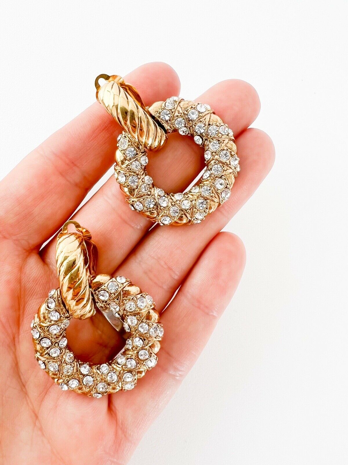 YSL Yves Saint Laurent Vintage Earrings Rhinestone