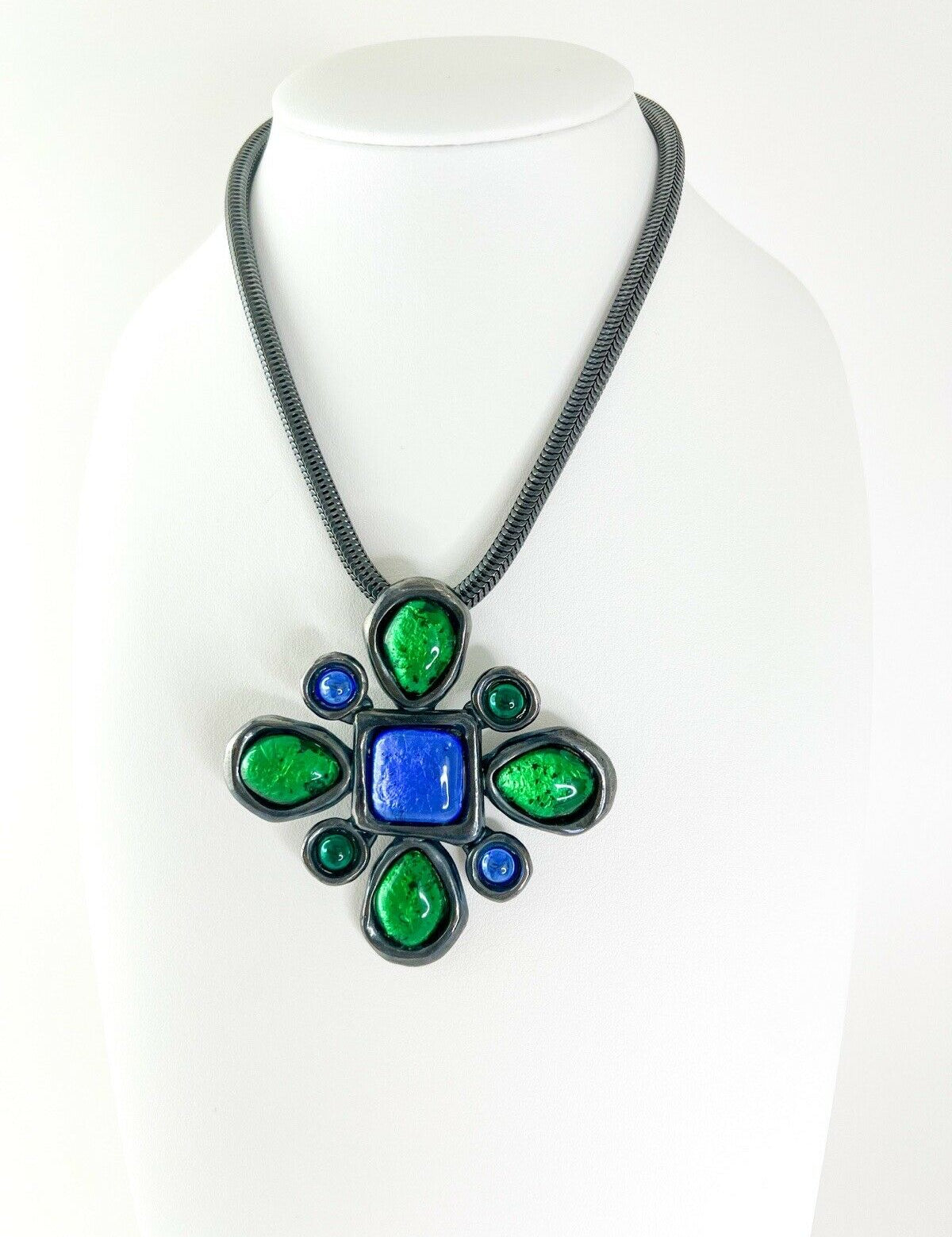 YSL Yves Saint Laurent rive gauche Made in France Necklace Gripoix Large