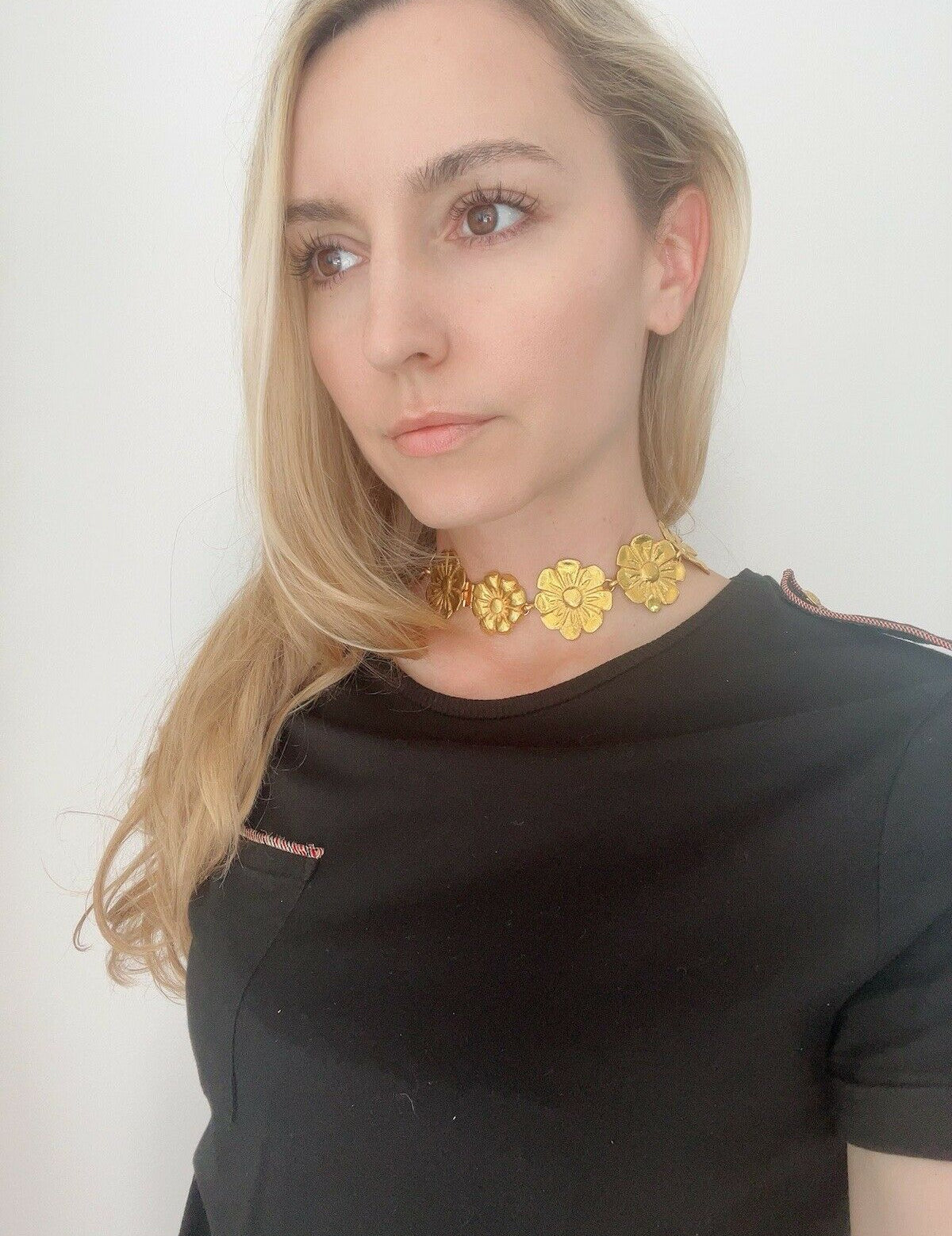 YSL Yves Saint Laurent Vintage Necklace Bracelet Floral Made in France