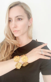 YSL Yves Saint Laurent Vintage Necklace Bracelet Floral Made in France