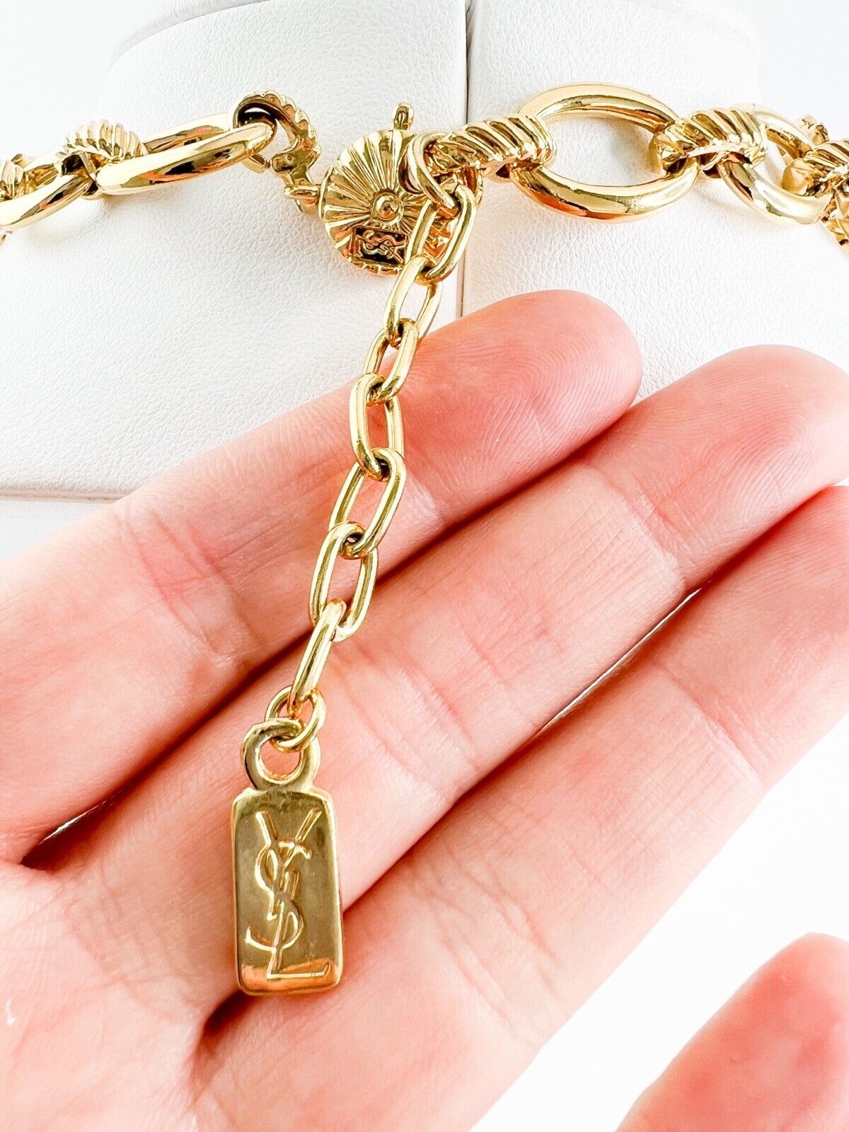 YSL Yves Saint Laurent Vintage Necklace Gold Charm