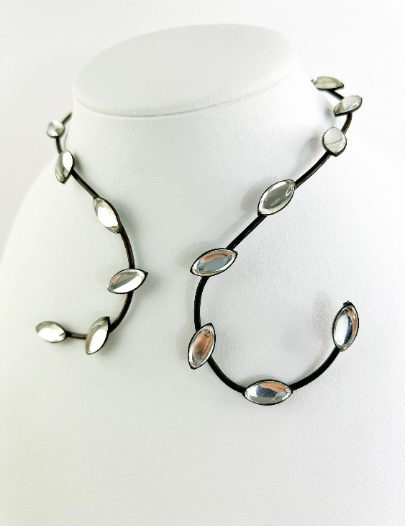 Vintage YSL Yves Saint Laurent Necklace, Rive Gauche Necklace, Choker Necklace, Made in France, Cabochon Charm Necklace, Gift for her
