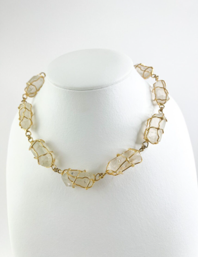 YSL Yves Saint Laurent Vintage Necklace  Natural Rock