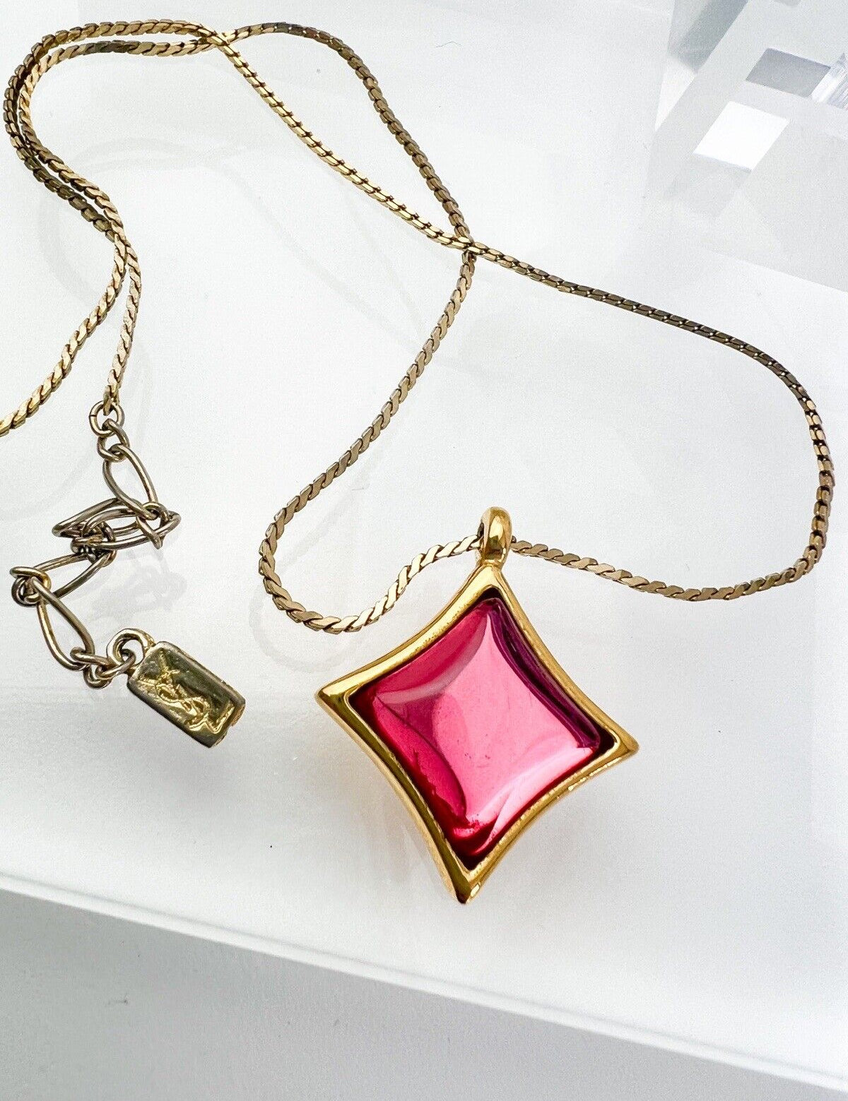YSL Yves Saint Laurent Vintage Necklace Gold Cabochon