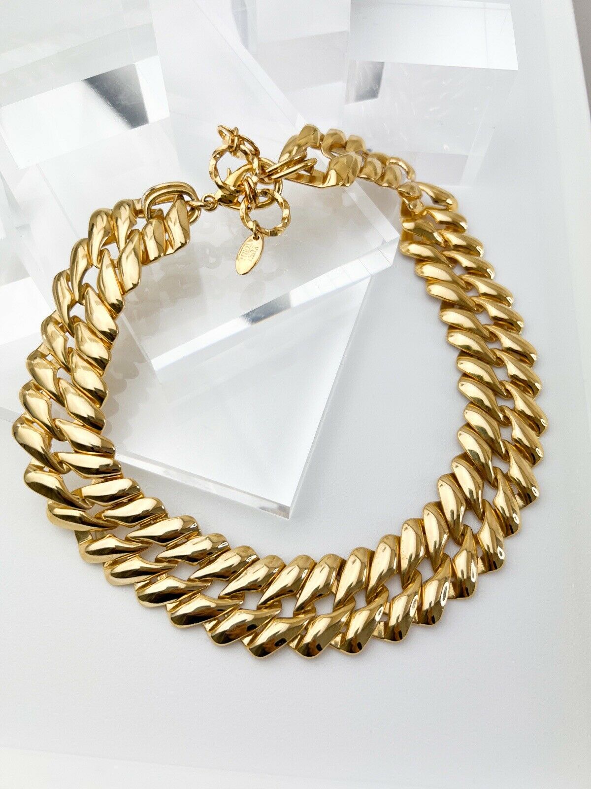 Yuki Torii Vintage Necklace Chunky Chain Choker Gold