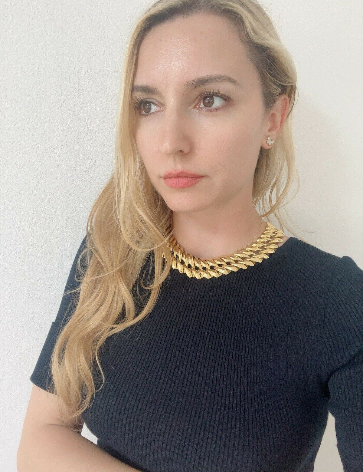 Yuki Torii Vintage Necklace Chunky Chain Choker Gold