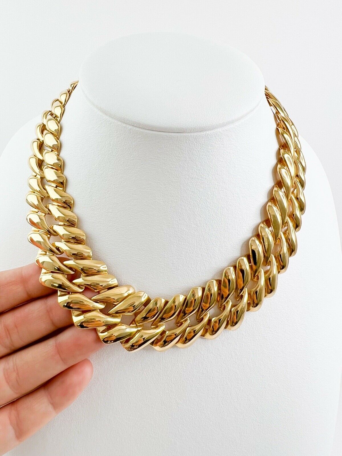Yuki Torii Vintage Necklace Chunky Chain Choker Gold